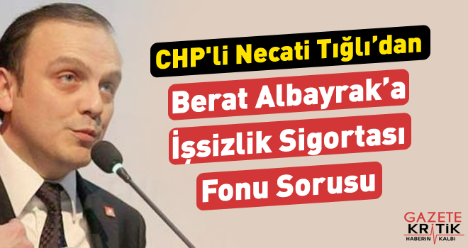 CHP'li Necati Tığlı'dan Berat Albayrak'a İşsizlik Sigortası Fonu Sorusu