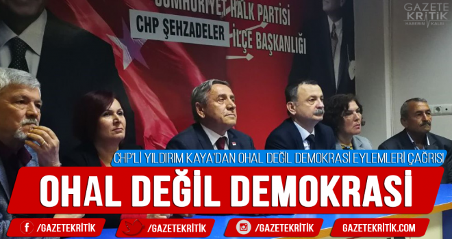 CHP'li Yıldırım Kaya'dan OHAL DEĞİL DEMOKRASİ Eylemleri Çağrısı