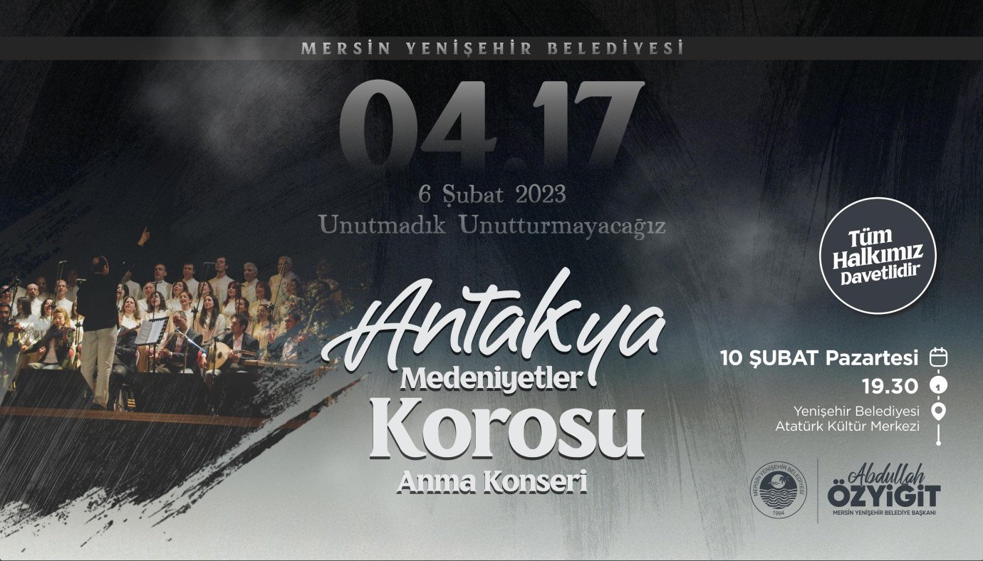 Mersin Yenişehir Belediyesi'nden depremlerde yaşamını yitirenleri anacak