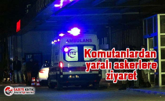 Komutanlardan yaralı askerlere ziyaret