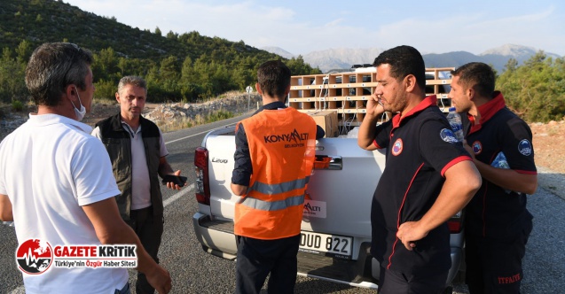 Konyaaltı Belediyesi, yangın bölgesinden ayrılmadı