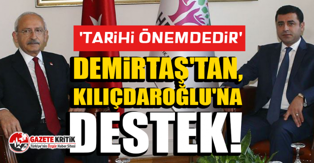 Demirtaş'tan, Kılıçdaroğlu'na 'helalleşme' desteği