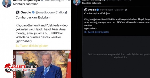 TRT, Kılıçdaroğlu’nun videosunu telif atarak kaldırttı