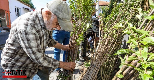 BUCA BELEDİYESİ'NDEN ÜRETİCİYE FİDAN DESTEĞİ