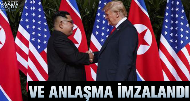 Tarihi buluşma... ABD Başkanı Trump ile Kuzey Kore lideri bir araya geldi