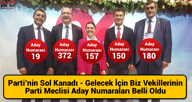 Partinin Sol Kanadı - Gelecek İçin Biz Vekillerinin Parti Meclisi Aday Numaraları Belli Oldu