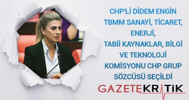 CHP'Lİ DİDEM ENGİN TBMM SANAYİ, TİCARET, ENERJİ, TABİİ KAYNAKLAR, BİLGİ VE TEKNOLOJİ KOMİSYONU CHP GRUP SÖZCÜSÜ SEÇİLDİ