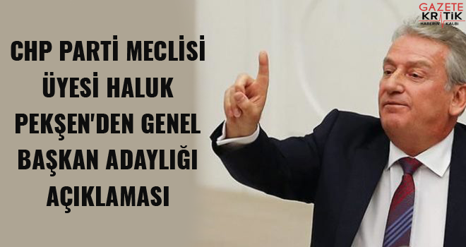 CHP Parti Meclisi Üyesi Haluk Pekşen'den genel başkan adaylığı açıklaması