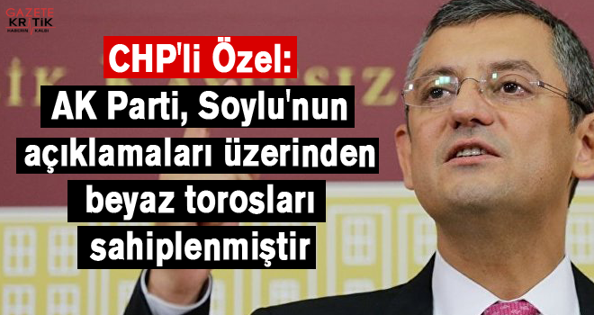 CHP'li Özel: AK Parti, Soylu'nun açıklamaları üzerinden beyaz torosları sahiplenmiştir