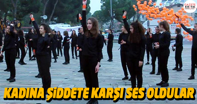 Alaşehir'de kadına şiddete karşı ses oldular