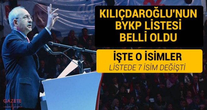 KILIÇDAROĞLU'NUN BYKP LİSTESİ BELLİ OLDU