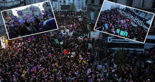 Taksim'deki kadına şiddet eylemine polis müdahalesi