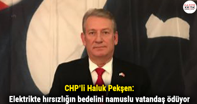 CHP'li Pekşen: Elektrikte hırsızlığın bedelini namuslu vatandaş ödüyor