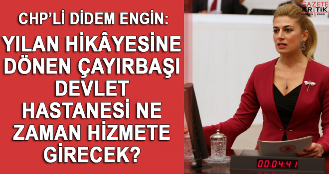 DİDEM ENGİN SARIYERLİLERİN SAĞLIK ÇİLESİNİ MECLİS GÜNDEMİNE TAŞIDI