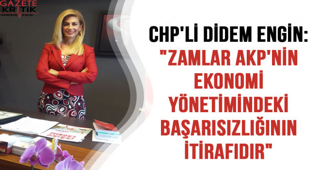 CHP'Lİ DİDEM ENGİN:'ZAMLAR AKP'NİN EKONOMİ YÖNETİMİNDEKİ BAŞARISIZLIĞININ İTİRAFIDIR'