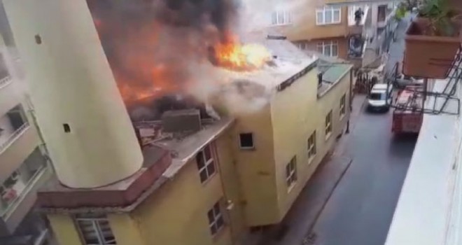 Seyrantepe'de cami yangını