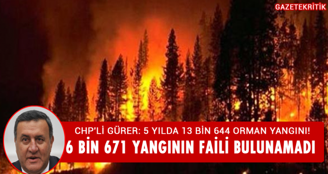 CHP'Lİ GÜRER: 5 YILDA 13 BİN 644 ORMAN YANGINI!