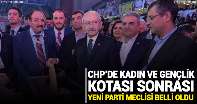 CHP'DE KADIN VE GENÇLİK KOTASI SONRASI YENİ PARTİ MECLİSİ BELLİ OLDU