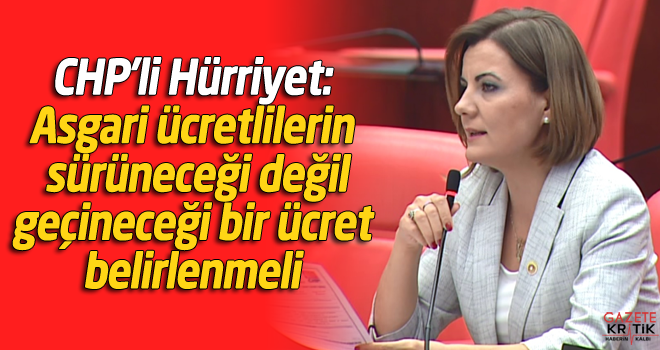 CHP'li Hürriyet:Asgari ücretlilerin sürüneceği değil geçineceği bir ücret belirlenmeli