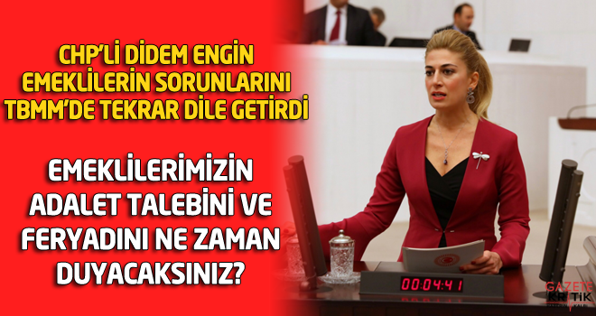 CHP'Lİ DİDEM ENGİN EMEKLİLERİN SORUNLARINI TBMM'DE TEKRAR DİLE GETİRDİ