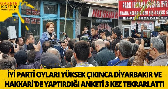 İYİ Parti, oyları yüksek çıkınca Diyarbakır ve Hakkari'de yaptırdığı anketi 3 kez tekrarlattı