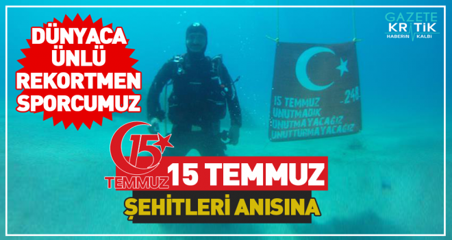 Rekortmenden 15 Temmuz şehitleri anısına dalış