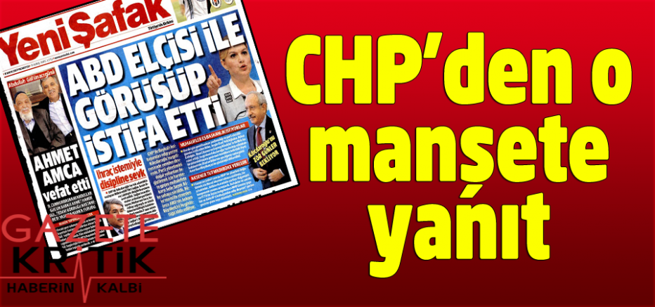 CHP'den o manşete yanıt