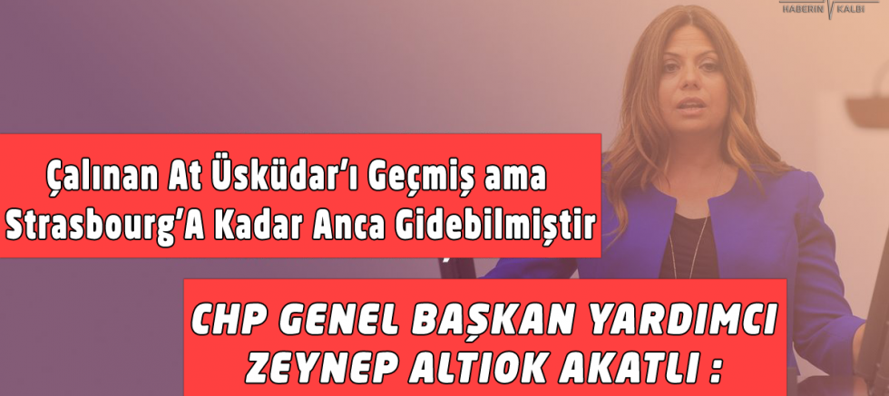 CHP'li Zeynep Altıok : Çalınan At Üsküdar'ı Geçmiş ama Strasbourg'A Kadar Anca Gidebilmiştir