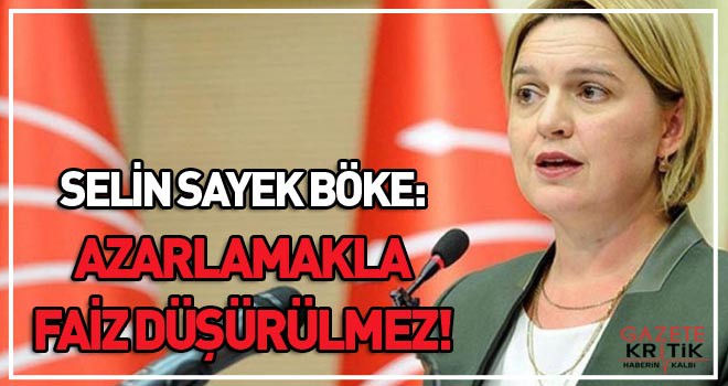 CHP'li Böke: Azarlamakla kavga etmekle faiz düşürülmez