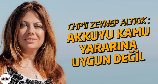 CHP'li ZEYNEP ALTIOK : AKKUYU KAMU YARARINA UYGUN DEĞİL